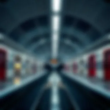 Interior of Oud Metha Metro Platform Interior view of the modern and spacious metro platform at Oud Metha