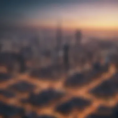 Dubai Skyline Featuring Rental Properties Overview of Dubai's skyline with rental properties