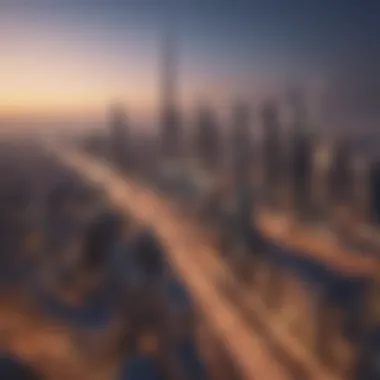 Strategic Location with Dubai Skyline Scenic view of Dubai skyline featuring the strategic location of Rixos
