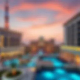 Panoramic view of Roda Amwaj showcasing its architectural elegance