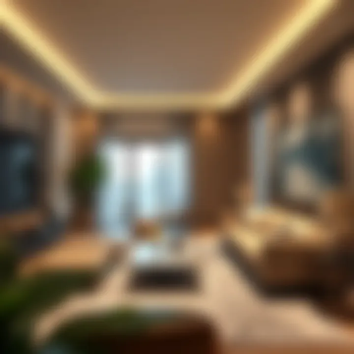 Luxurious living room in a Silicon Oasis apartment