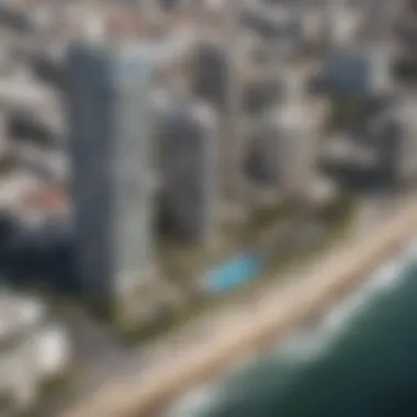 Aerial Perspective of Sea Point Emaar Beachfront Stunning aerial view of Sea Point Emaar Beachfront showcasing modern architecture