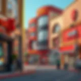 Vibrant Retail Landscape in International City Vibrant storefronts in International City showcasing diverse retail options