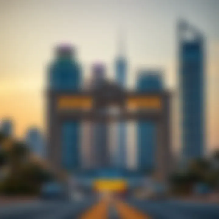 Dubai Frame: Bridging Past and Future Evening view of the Dubai Frame juxtaposed against modern skyscrapers