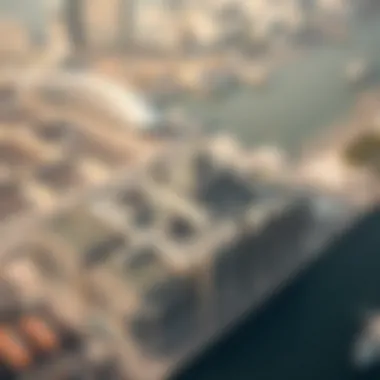 Strategic Location of Qasr Al-Hind Aerial view illustrating the strategic location of Qasr Al-Hind within Dubai