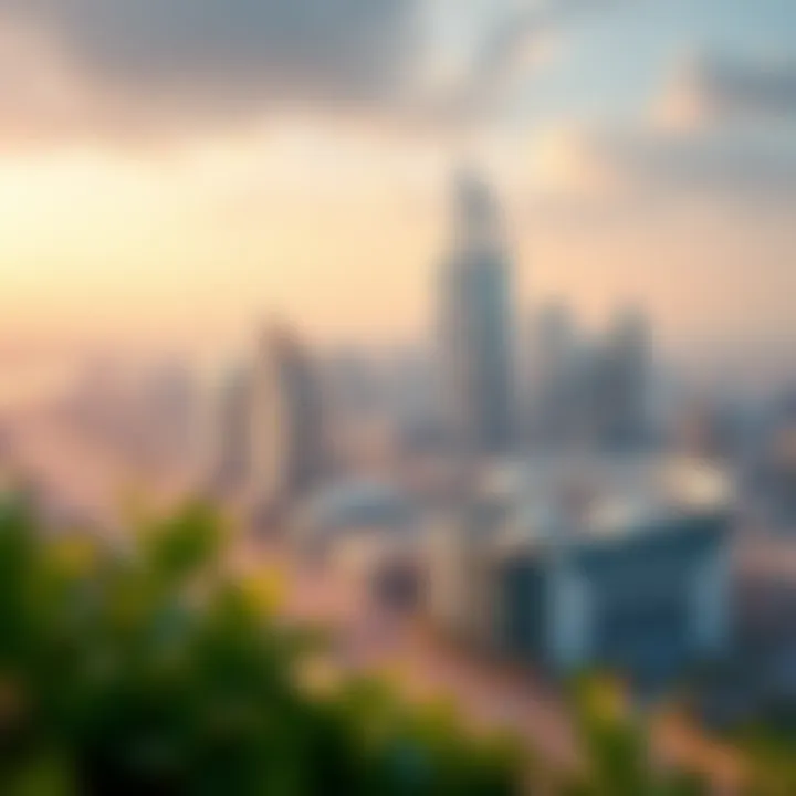 Aerial view of the Arjan skyline showcasing modern architecture