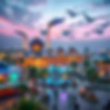 Panoramic View of the Aya Universe Attraction Panoramic view of the Aya Universe attraction