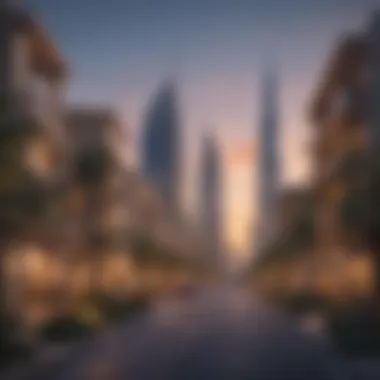 Dynamic Neighborhood Architecture Vibrant neighborhood showcasing Dubai's architecture