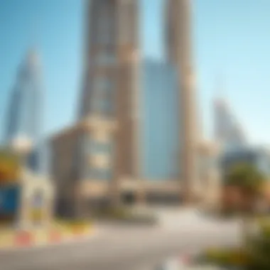 Architectural Overview of Burj Daman Architectural overview of the Burj Daman building showcasing its unique design features.