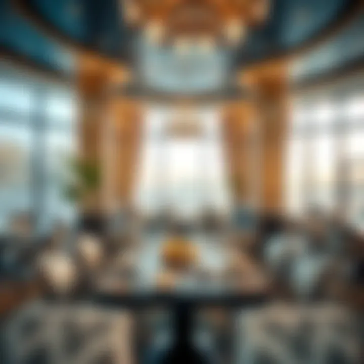 Gourmet Dining Experience at the Dorchester Collection Lavish dining area within the hotel, highlighting gourmet cuisine and ambiance.