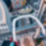 Aerial view of the Dubai Frame Metro showcasing its architectural design and urban integration