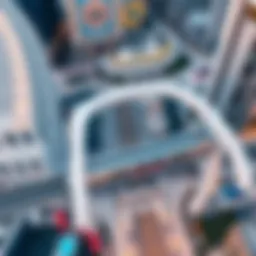 Aerial view of the Dubai Frame Metro showcasing its architectural design and urban integration