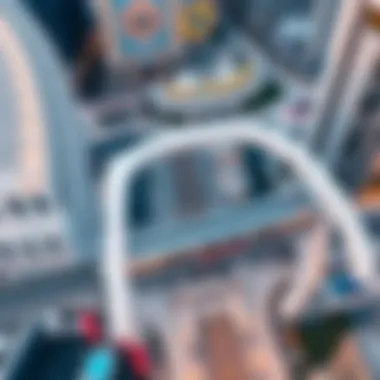 Aerial View of Dubai Frame Metro Aerial view of the Dubai Frame Metro showcasing its architectural design and urban integration