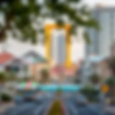 Neighborhood Around Dubai Frame Metro A surrounding neighborhood of the Dubai Frame Metro depicting real estate implications and urban growth