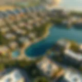 Aerial View of Dubai Islands Aerial view of Dubai Islands showcasing luxury villas and lush greenery
