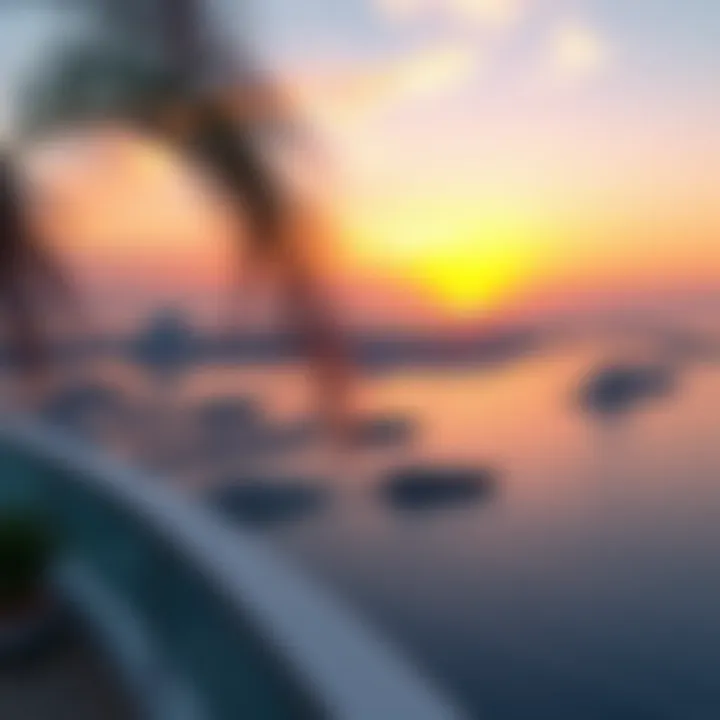 Sunset Over Dubai Islands A stunning sunset over the coastline of Dubai Islands