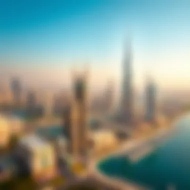 Dubai Skyline Overview Aerial view of Dubai's skyline showcasing modern architecture