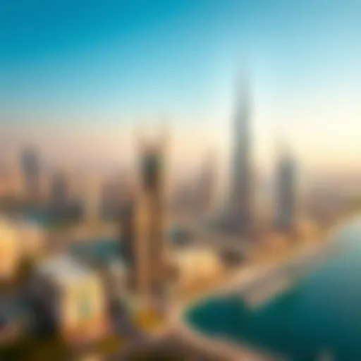 Dubai Skyline Overview Aerial view of Dubai's skyline showcasing modern architecture