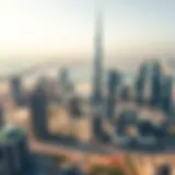 Aerial view of Dubai's skyline showcasing iconic skyscrapers