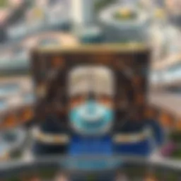 Aerial view of The Gate structure showcasing its innovative design