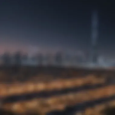 Illuminated Luxury: Dubai's Real Estate Landscape Nighttime view of Dubai skyline highlighting luxury properties