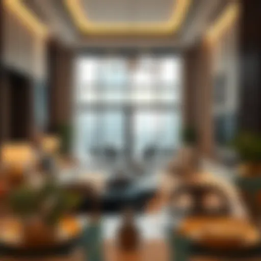 Modern Elegance in Dubai Interiors Luxurious living space featuring modern design elements