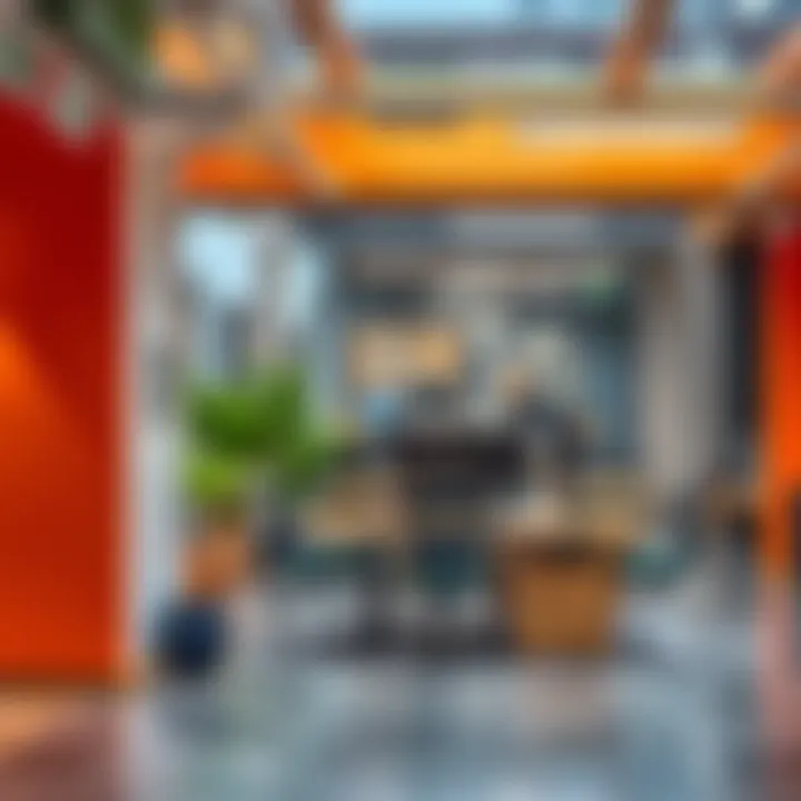 Innovation in Workspace Design A vibrant workspace showcasing innovative design solutions