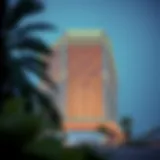 Stunning exterior view of The Palm Tower Hotel showcasing modern architecture