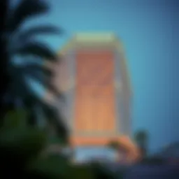 Stunning exterior view of The Palm Tower Hotel showcasing modern architecture