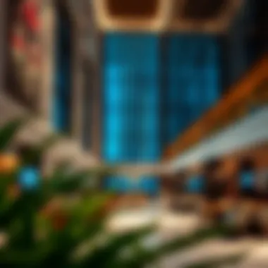 The Palm Tower Hotel Interior Lobby Luxurious interior lobby of The Palm Tower Hotel featuring contemporary design