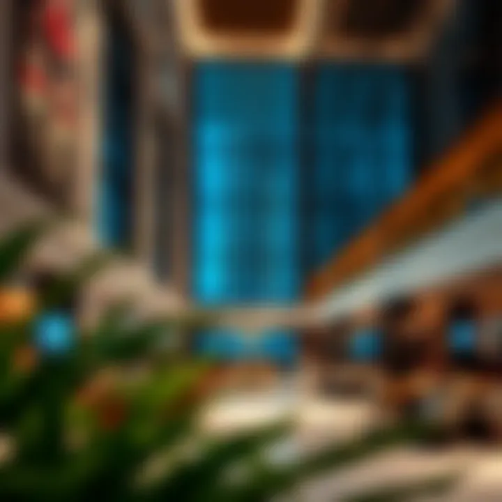 The Palm Tower Hotel Interior Lobby Luxurious interior lobby of The Palm Tower Hotel featuring contemporary design