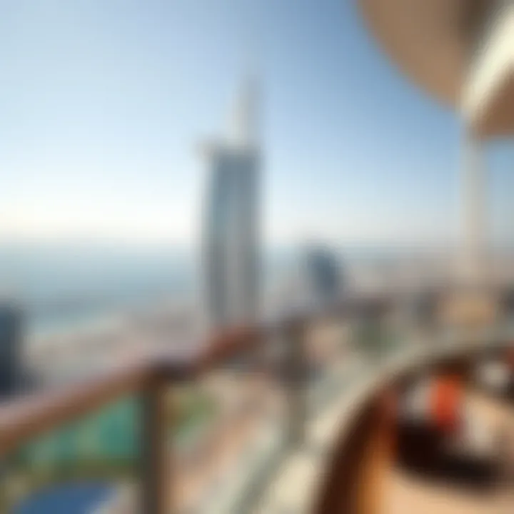 Panoramic View from The Palm Tower Panoramic view from a high floor of The Palm Tower Hotel overlooking Dubai