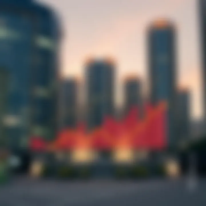 Real estate market trends graph illustrating price fluctuations