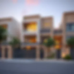 Exterior view of the Shamsa townhouse showcasing modern architecture