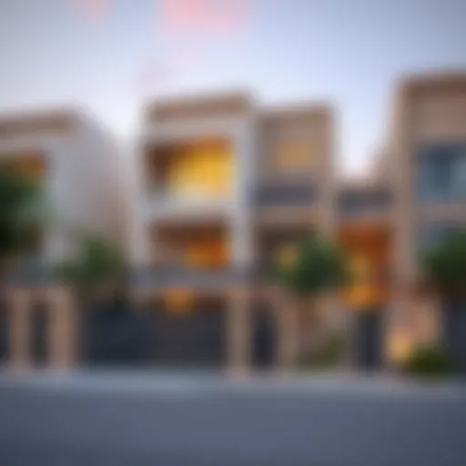 Modern Architectural Elegance of Shamsa Townhouse Exterior view of the Shamsa townhouse showcasing modern architecture