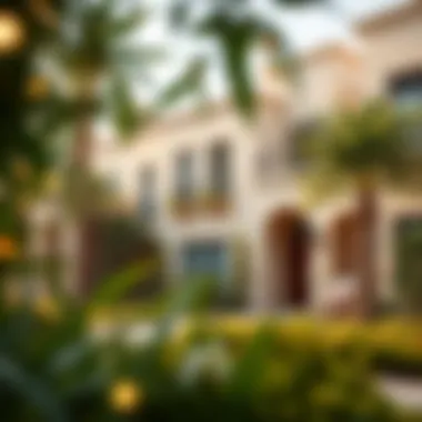 Lush Landscaping Enhancing Shamsa Townhouse Aesthetics The Shamsa townhouse surrounded by lush green landscaping