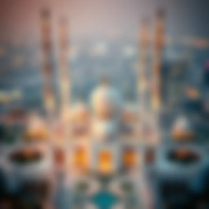Sheikh Zayed Mosque: A Landmark in Dubai's Skyline Aerial view of the mosque highlighting its role in the urban landscape