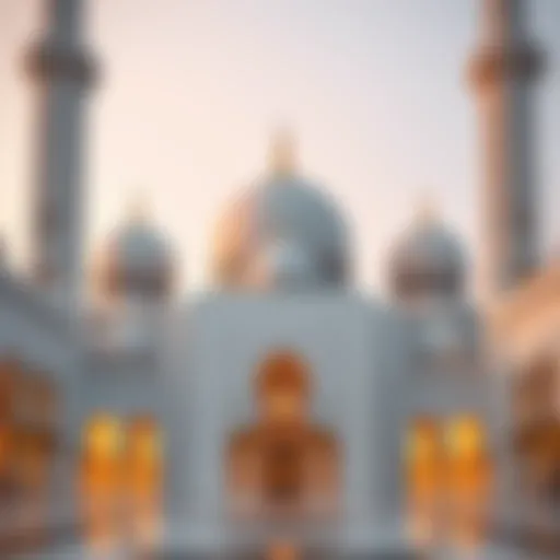 Majestic Facade of Sheikh Zayed Mosque Exterior view of the Sheikh Zayed Mosque showcasing intricate architectural details