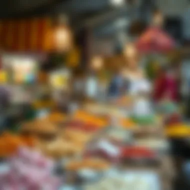 Delicious traditional foods displayed in a market