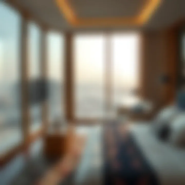 Modern hotel room with stunning views