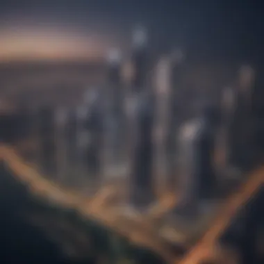 Aerial Perspective of Jumeirah Lake Towers Aerial view of Jumeirah Lake Towers showcasing its iconic skyline