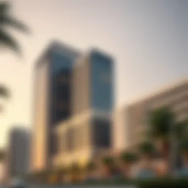 Modern Architectural Details of Thuraya Tower Architectural details of Thuraya Tower showcasing modern design