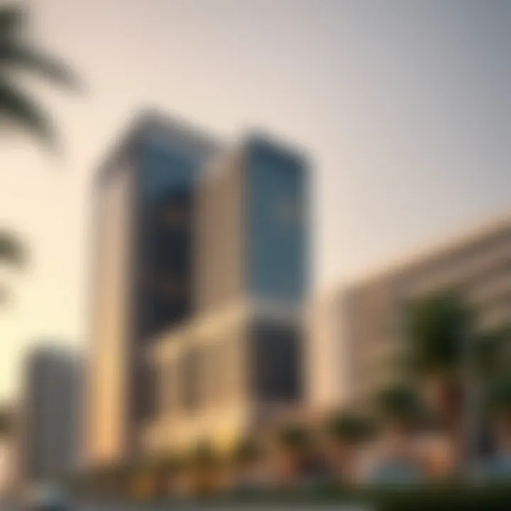 Modern Architectural Details of Thuraya Tower Architectural details of Thuraya Tower showcasing modern design