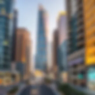 Business District around Thuraya Tower Business district surrounding Thuraya Tower