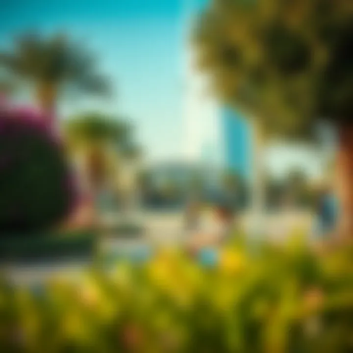 Leisure activity in a picturesque park setting