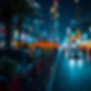 Vibrant night scene highlighting Dubai's nightlife