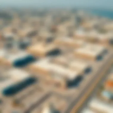 Aerial view of Al Quoz industrial area showcasing warehouses