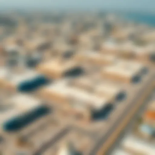 Aerial view of Al Quoz industrial area showcasing warehouses