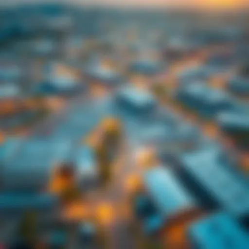 Aerial view of Ras Al Khor industrial area showcasing warehouse facilities