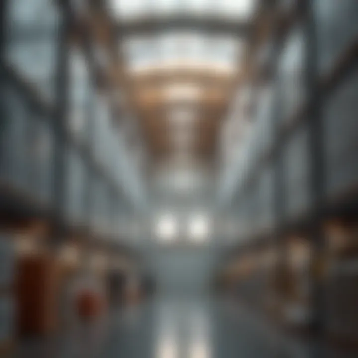 Interior of a Modern Warehouse in Ras Al Khor Interior of a modern warehouse in Ras Al Khor highlighting storage solutions